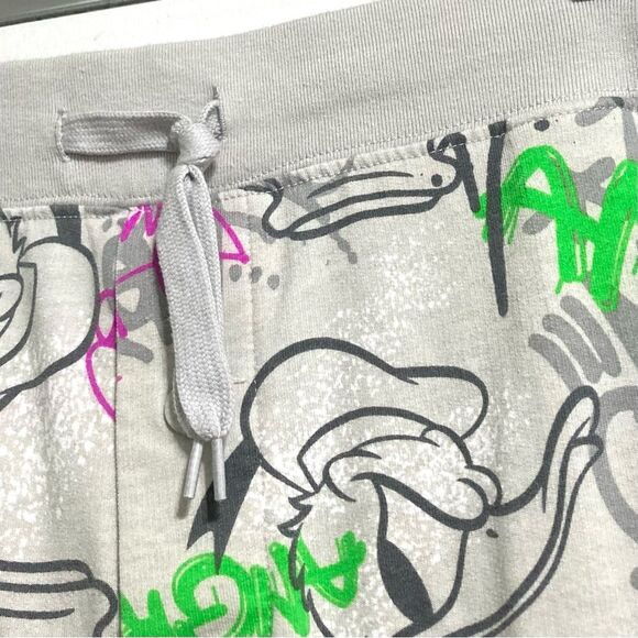 DISNEY PARKS Donald Duck Graffiti Art Pajama Lounge Sweatpants Pants Mens Large - Picture 10 of 16